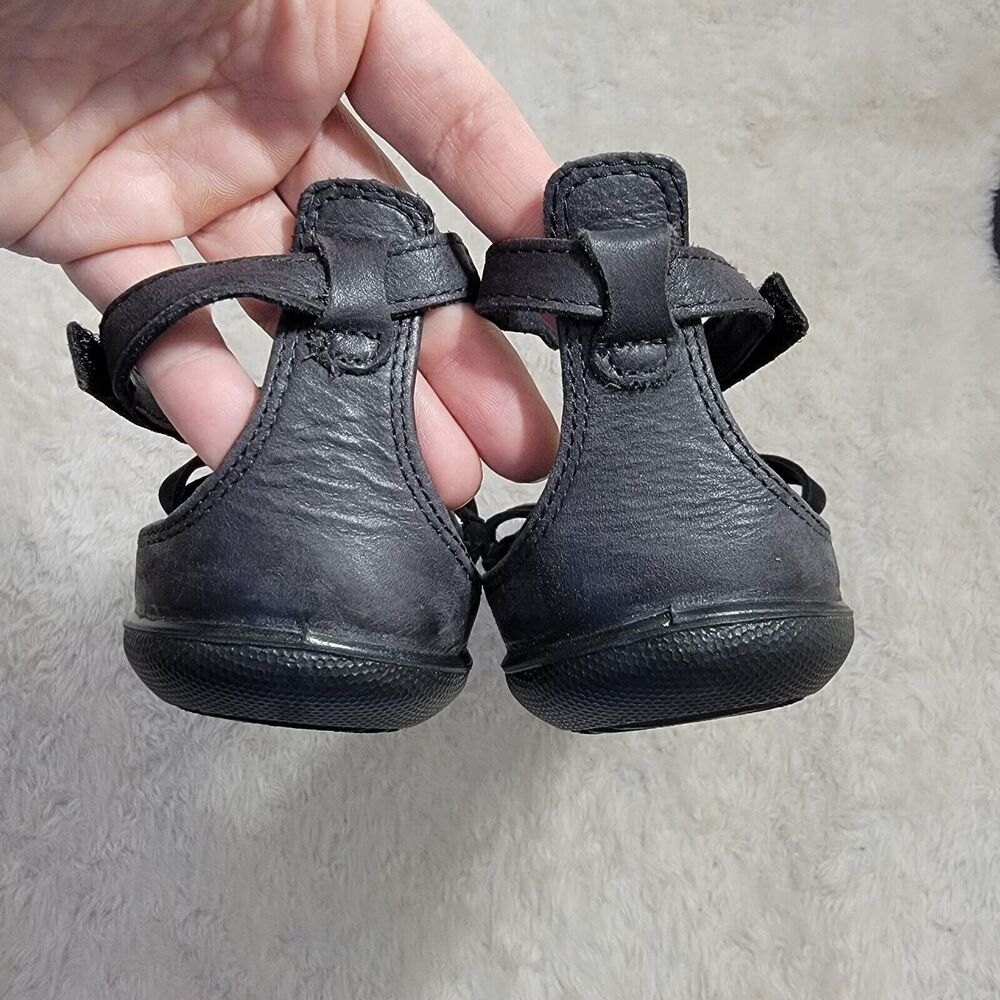 ECCO Women's Summer Cross Strap Leather And Suede Sandal, EU 38 US 7 Black EUC - Picture 14 of 16